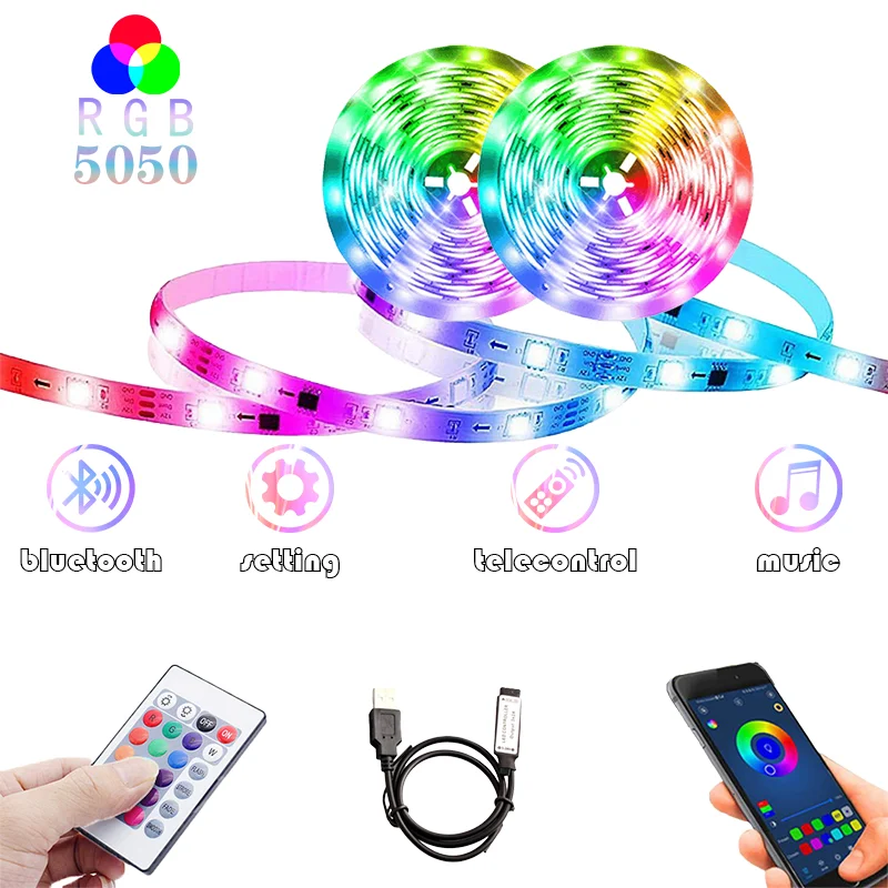 LED Ʈ Ʈ RGB ÷  USB , ħ , 5050 5m, 10m, 15m, 20m, 30m, TV, ħ  LED Ʈ